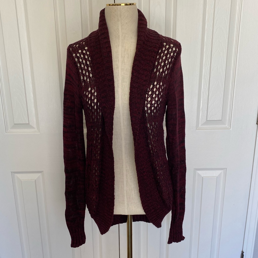 Open Knit Open Front SweaterCardigan